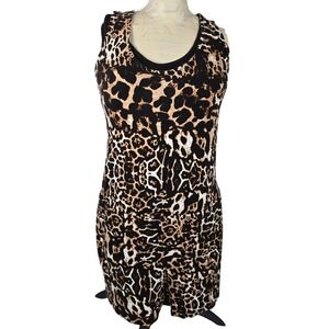 Venus Leopard Print Romper Sleeveless Jumpsuit Mini Dress XS‎ Festival Party Y2k